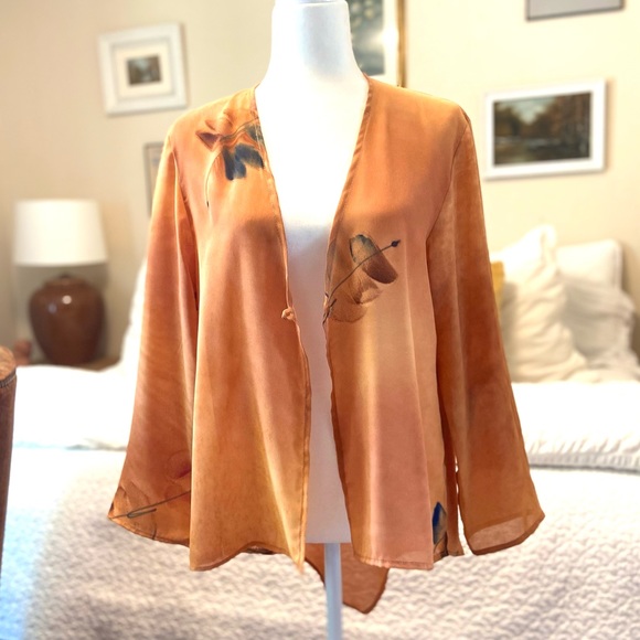 Vintage Tops - Vintage | Hand Painted Chiffon Kimono